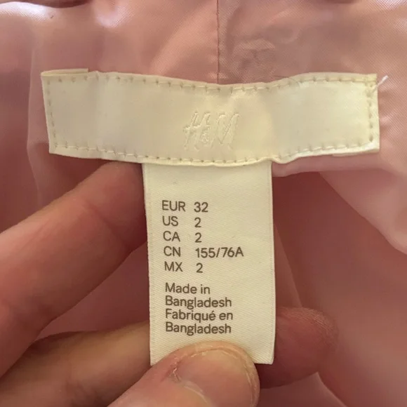 H&M Light Pink Double-Breasted Pea Coat - Picture 3 of 3